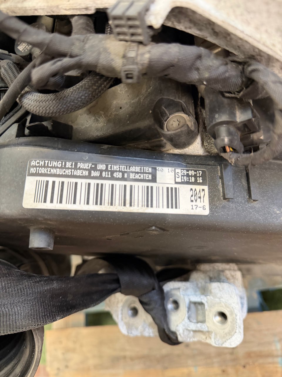 Motore DAV Volkswagen Crafter 2.0 D anno 2018, esemplare da 91.000 km